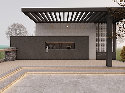 现代廊架 现代亭子廊架