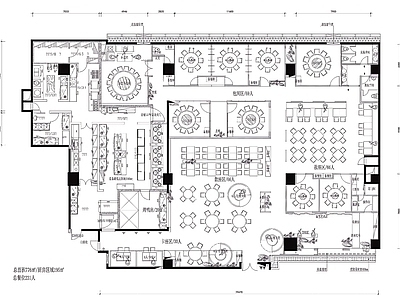 现代中餐厅 现代中餐厅 餐厅 餐厅平面布置图 施工图