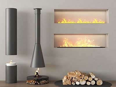 现代壁炉 现代壁炉 柴火壁炉 电子壁炉