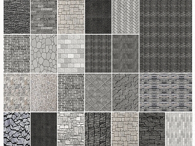 现代其他铺装 乡村铺装铺地 文化石地砖 青石板道路 石板 碎石