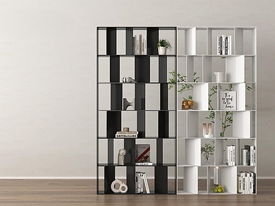 现代隔断 轻奢书架 置物架 装饰品