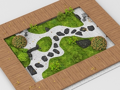 现代其他景观小品 石板汀步 微地形 庭院小品 枯山水 石头 石头路