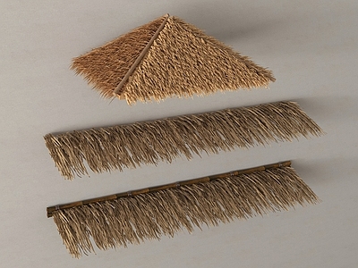 中式其他景观小品 中式稻草屋檐 茅草棚 草绷子 草亭 遮阳棚