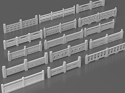 新中式栏杆 新中式汉白玉护栏 户外围栏 石材栏杆