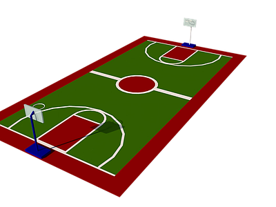 现代篮球场 户外篮球场