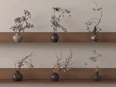 中古花艺 干枝 花瓶花艺 中古花艺 风干花