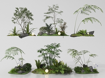 现代其他景观小品 景观造景 现代庭院景观小品 植物组合