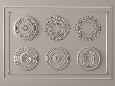 欧式雕花 灯盘 石膏构件 欧式石膏雕花