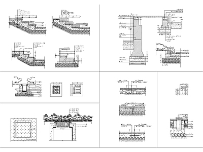 现代其他景观 雨水口及检查井 阶梯 小品 施工图