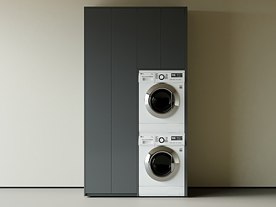现代洗衣机柜 洗衣机 阳台柜 烘干机