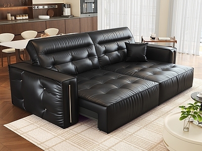 法式中古双人沙发 皮沙发 皮质沙发 休闲沙发 豆腐块沙发 模块沙发