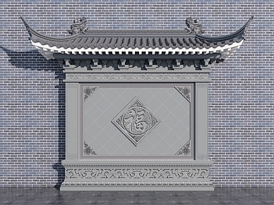 中式新中式景墙 影壁 照壁 浮雕 入口景墙 古建