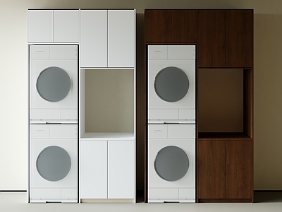 现代洗衣机柜 阳台柜 洗衣机