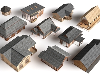 现代木屋 现代木屋建筑 景观建筑 茅草屋建筑
