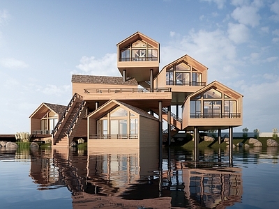 现代木屋 现代木屋建筑 景观建筑 营地建筑