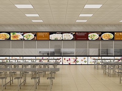 现代简约学生食堂 学校食堂 学生餐厅