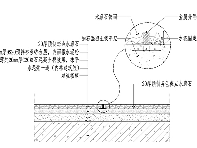 地面综合节点 水磨石节点 施工图