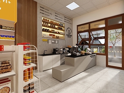 现代咖啡厅 咖啡收银台