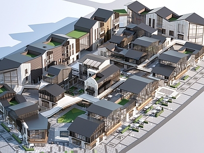 现代其他景观小建筑 现代商业街建筑 商铺建筑 沿街商铺建筑 商店建筑