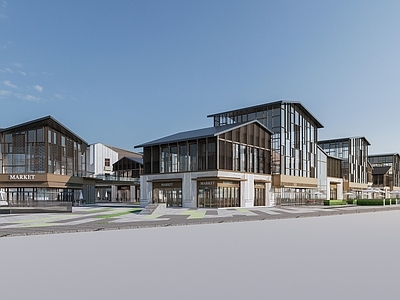 现代其他商业建筑 商业街建筑 商铺建筑 沿街商铺