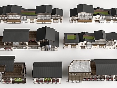 现代商场建筑 现代商业街建筑 商铺建筑 沿街商铺