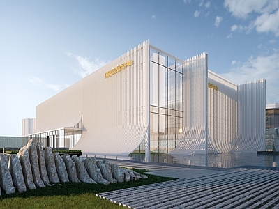 现代展览馆建筑 现代售楼部建筑 文化馆建筑