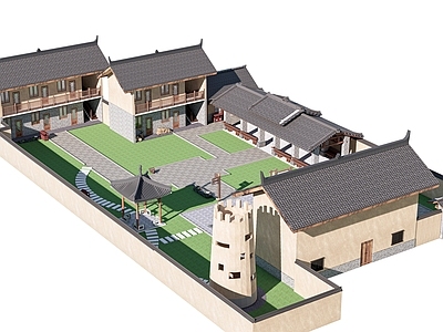 现代民宿建筑 现代乡村民房 乡村建筑 民宿建筑