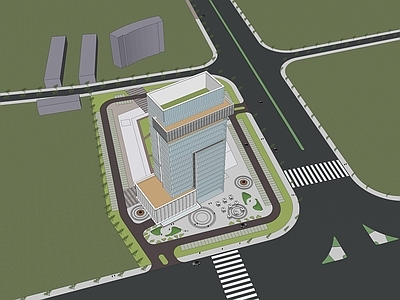 现代简约金融中心 现代办公楼 公建 高层办公楼 公建化立面