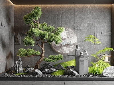 新中式室内景观 新中式景观 室内景观 户外景观 景观造景 楼梯景观