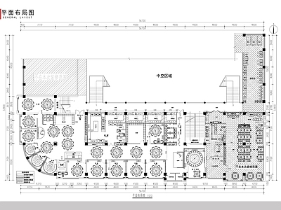 现代酒楼 包厢 中餐厅 宴会厅 平面图 施工图