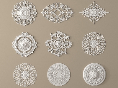 法式雕花 石膏构件 法式雕花 灯盘