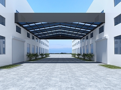 现代厂房 厂房 阳光棚 遮阳棚 彩钢棚