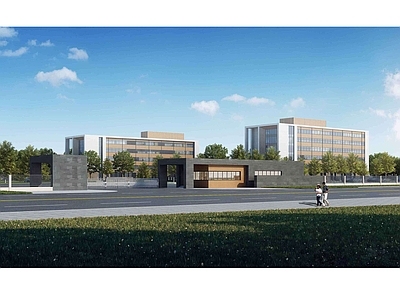 现代门卫室建筑 门卫房 现代 产业园 施工图