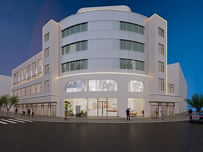 简约现代婚纱摄影 外立面 夜景 婚纱店 店面