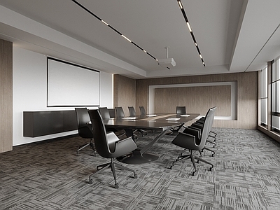 现代会议室 办公椅 会议桌椅