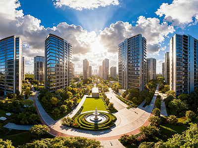 现代小区HDR 城市住宅区HDR