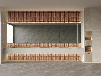 现代公共卫生间 现代 公共卫生间洗手台 洗手池