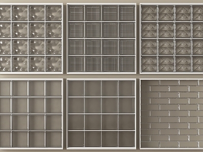 现代其他局部构件 玻璃砖隔断 现代玻璃砖