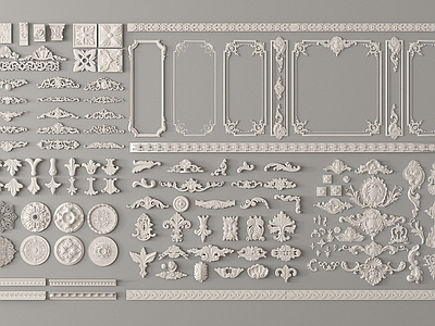 法式雕花 角花 石膏线 灯盘 石膏构件
