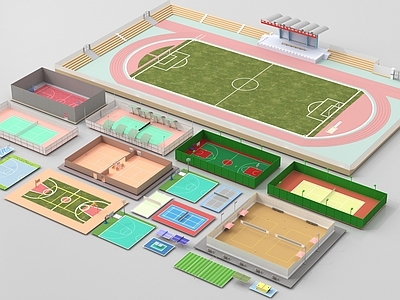 现代其他球场 现代球场 足球场 篮球场 排球场 羽毛球场 网球场 操场