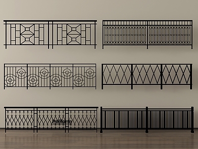 现代栏杆 铁艺围栏护栏 现代风格雕花栅栏 铁艺栅栏