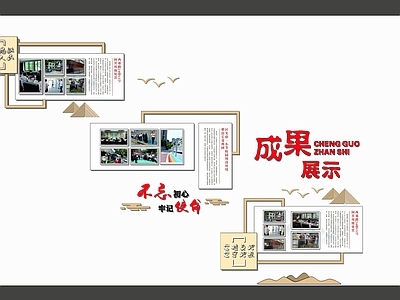 现代新中式其他文化空间 风采展示 照片墙 掠影文化墙 成果展示