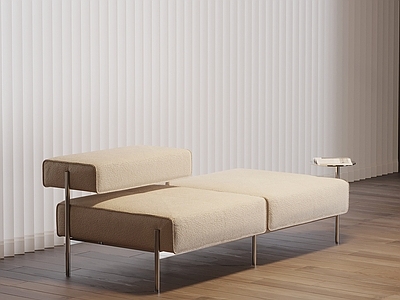 现代奶油双人沙发 现代奶油风休闲椅 双人沙发