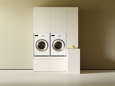 现代洗衣机柜 阳台柜 洗衣机柜 洗衣机 烘干机