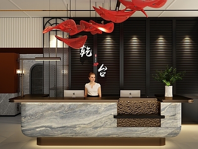 现代中式吧台 餐厅吧台 户外吧台 咖啡厅吧台 酒吧台
