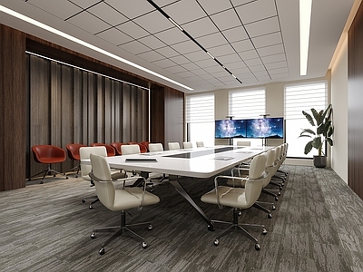 现代会议室 会议桌椅 办公椅