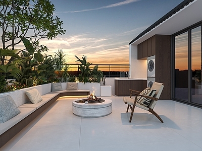 现代阳台 生活阳台 休闲阳台