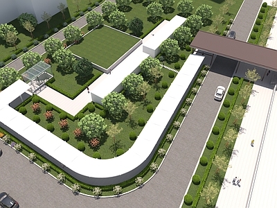 现代其他公共空间 户外连廊