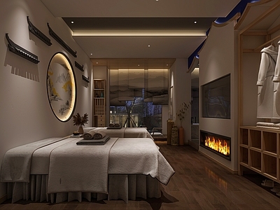 新中式原木足浴店 SPA房间