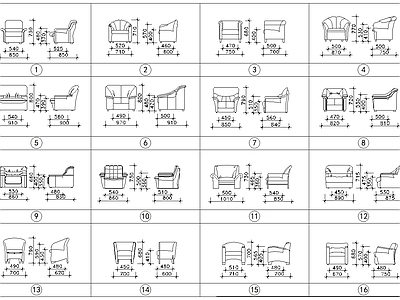 现代家具图库 家具图块 施工图